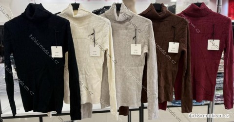 Svetr tenký s rolákem dlouhý rukáv dámský (XS/S/M ONE SIZE) ITALSKÁ MÓDA IMM25M5387