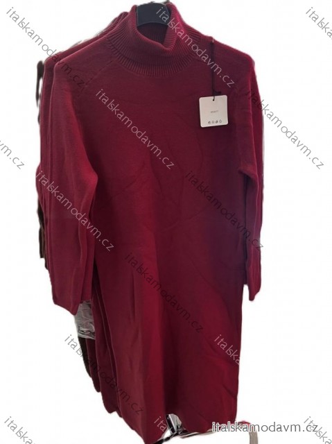 Šaty úpletové teplé s rolákem dlouhý rukáv dámské (XS/S/M ONE SIZE) ITALSKÁ MÓDA IMM25M3077