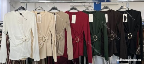 Tričko elegantní dlouhý rukáv dámské (XS/S/M ONE SIZE) ITALSKÁ MÓDA IMM25M21183