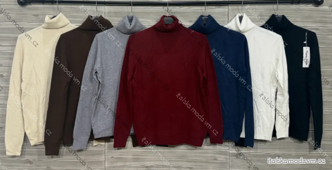 Svetr tenký s rolákem dlouhý rukáv dámský (S/M/L ONE SIZE) ITALSKÁ MÓDA IMPOZ25MC2501