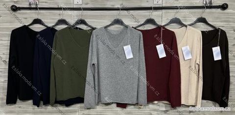 Svetr tenký dlouhý rukáv dámský (S/M/L ONE SIZE) ITALSKÁ MÓDA IMPOZ25JR-16020