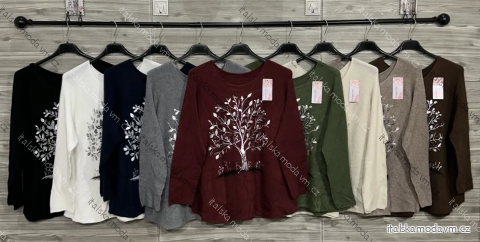 Svetr tenký dlouhý rukáv dámský (S/M/L ONE SIZE) ITALSKÁ MÓDA IMPOZ25XDJ-024016