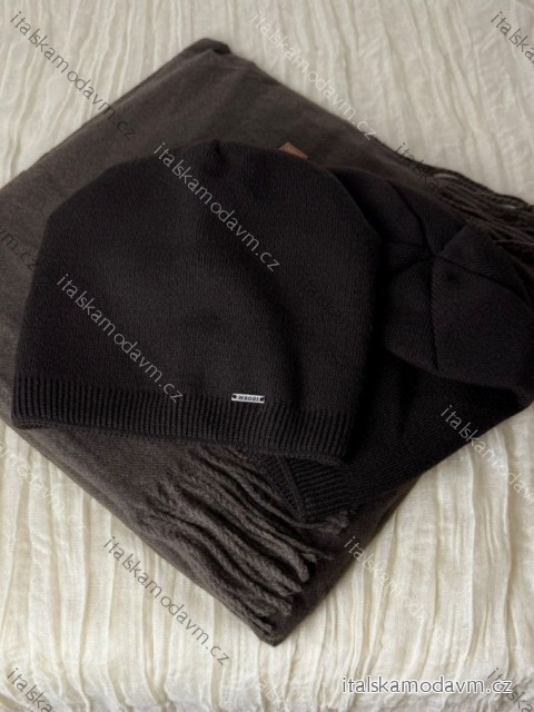 Čepice zimní  dámská (ONE SIZE) WROBI PV425001/DUR ONE SIZE tmavě hnědá