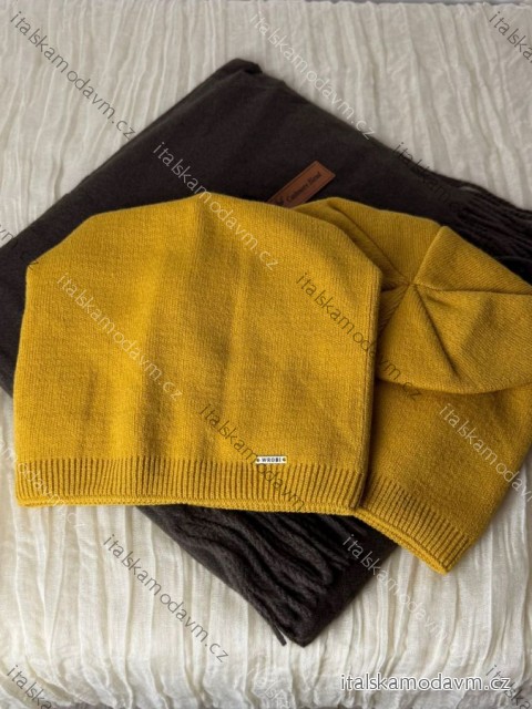 Čepice zimní  dámská (ONE SIZE) WROBI PV425001/DUR ONE SIZE žlutá hořčicová