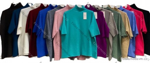 Svetr tenký dlouhý rukáv dámský nadrozměr (52/54/56 ONE SIZE) ITALSKÁ MÓDA IMC25515