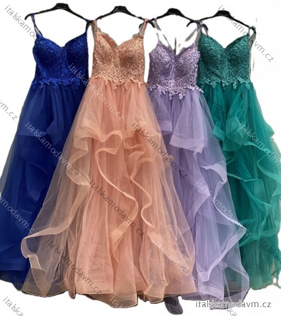 Šaty maturitní společenské na ramínka dámské (S/M/L ONE SIZE) ITALSKÁ MÓDA IMC25517