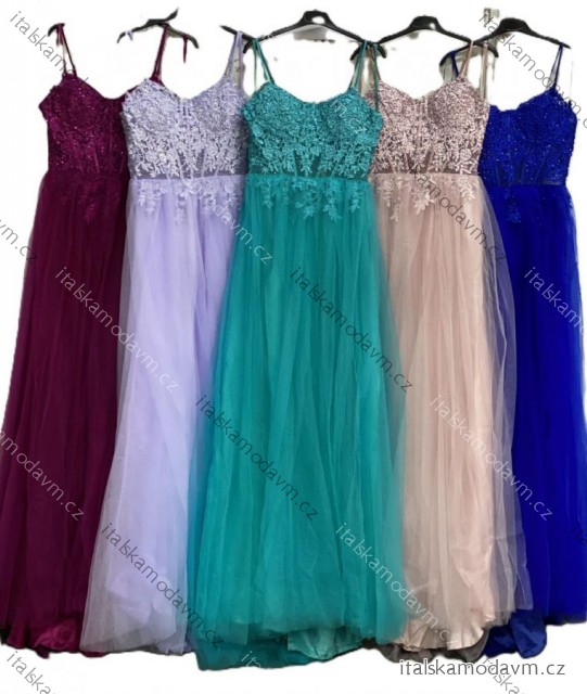 Šaty maturitní společenské na ramínka dámské (S/M/L ONE SIZE) ITALSKÁ MÓDA IMC25519