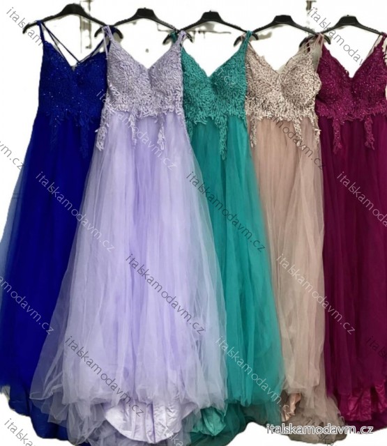 Šaty maturitní společenské na ramínka dámské (S/M/L ONE SIZE) ITALSKÁ MÓDA IMC25520