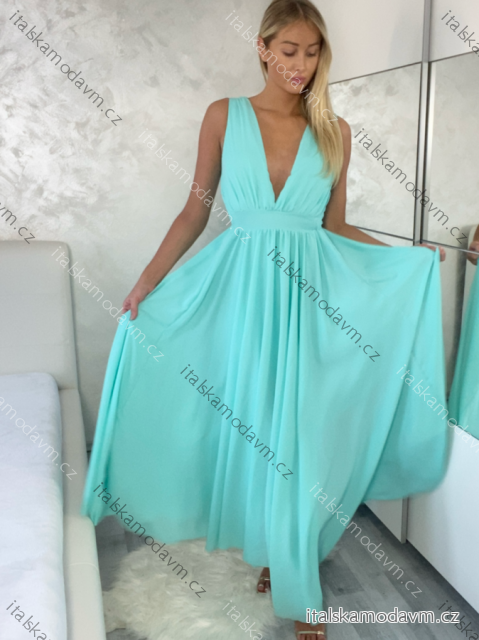 Šaty dlhé spoločenské bez rukávu dámske DIONE (S/M ONE SIZE) TALIANSKA MÓDA IMPBB22 IMPBB225009kt/DRU S/M mintova