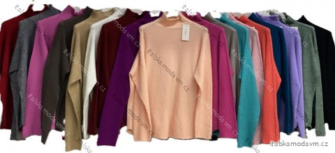 Sveter úpletový stojačik dlhý rukáv dámsky nadrozmer (48/50/52 ONE SIZE) TALIANSKA MÓDA IMC25534