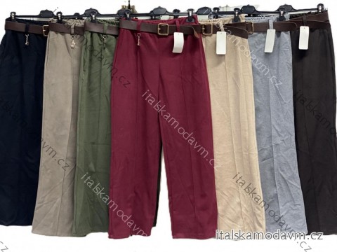Kalhoty elegantní s páskem dámské (S/M/L ONE SIZE) ITALSKÁ MÓDA IMC25566