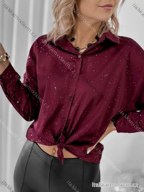 Košile elegantní dlouhý rukáv dámská (XS/S/M ONE SIZE) ITALSKÁ MÓDA IMM25M12159