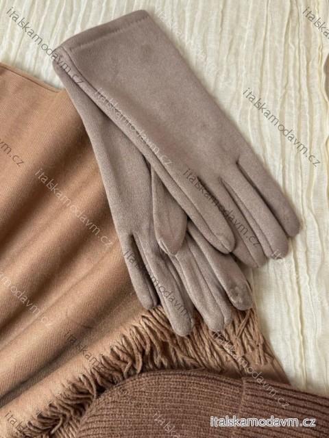 Rukavice zimné s kožúškom dámske (ONE SIZE) QGJ TREND LIS25001/DUR ONE SIZE hnědá světlá