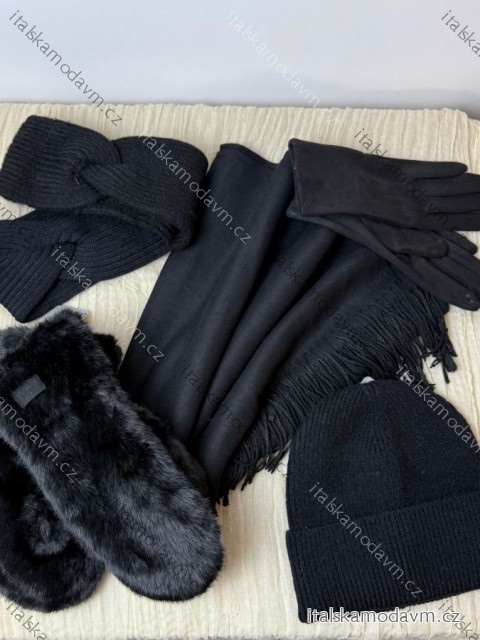 Rukavice zimné s kožúškom dámske (ONE SIZE) QGJ TREND LIS25001/DUR ONE SIZE čierna