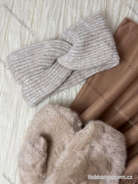 Čelenka pletená zimní dámská (ONE SIZE) LIS25HB25001/DUR ONE SIZE hnědá světlá