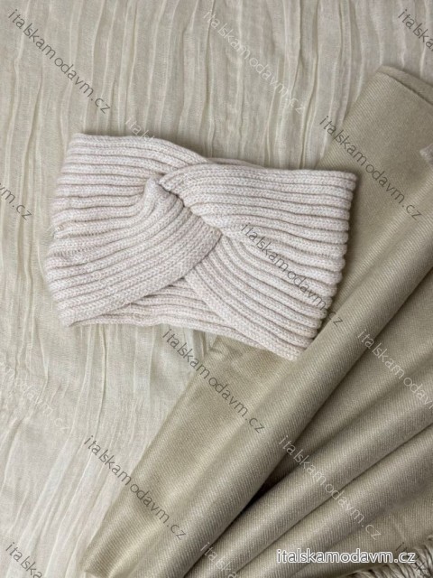 Čelenka pletená zimní dámská (ONE SIZE) BEST EMILIE LIS25BD-350/DUR ONE SIZE béžová