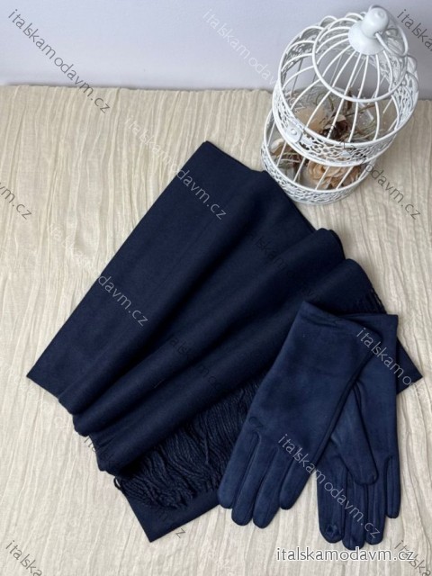 Šála podzimní zimní dámská (ONE SIZE) QGT TREND LIS25SH-2099/DUR ONE SIZE tmavo modrá