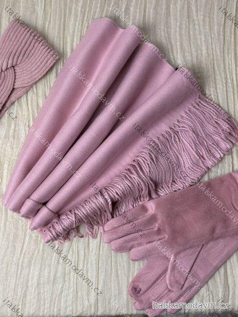 Šál jesenný zimný dámsky (ONE SIZE) QGT TREND LIS25SH-2099/DUR ONE SIZE ružová staroružová