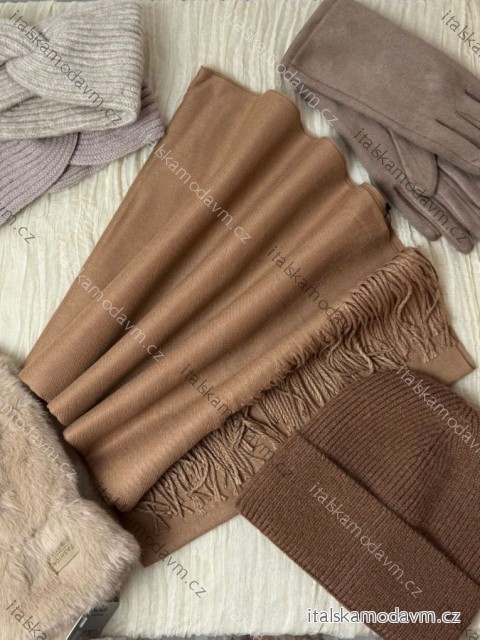Šál jesenný zimný dámsky (ONE SIZE) QGT TREND LIS25SH-2099/DUR ONE SIZE hnedá camel