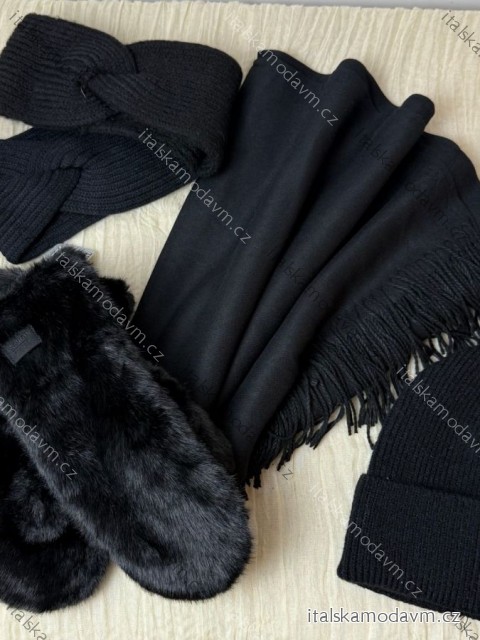 Šála podzimní zimní dámská (ONE SIZE) QGT TREND LIS25SH-2099/DUR ONE SIZE čierna