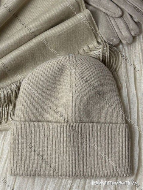 Čepice zimní dámská (ONE SIZE) BEST EMILIE LIS25MZ-538/DUR ONE SIZE béžová