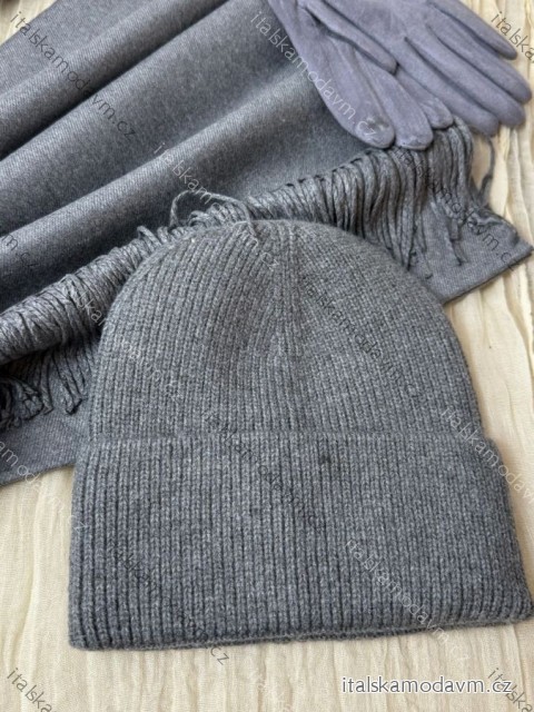 Čiapka zimná dámska (ONE SIZE) BEST EMÍLIA LIS25MZ-538/DUR ONE SIZE šedá