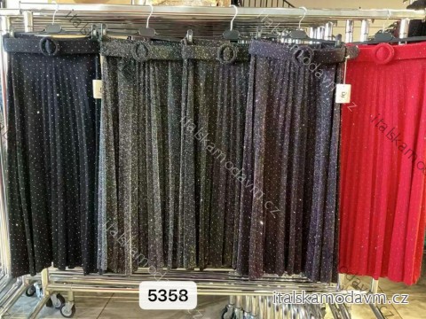 Sukně dlouhá třpytivá s páskem dámská (XS/S/M ONE SIZE) ITALSKÁ MÓDA IMM25M5347