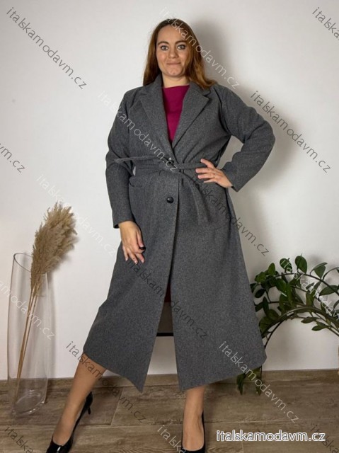 Kabát flaušový dlhý rukáv dámsky nadrozmer (3XL/4XL ONE SIZE) TALIANSKA MÓDA IMWQ23BELLA/DR
