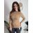 Sveter úpletový rolák dlhý rukáv dámsky (S/M ONE SIZE) TALIANSKA MÓDA IMM22FD5813/DR camel hnedá S/M