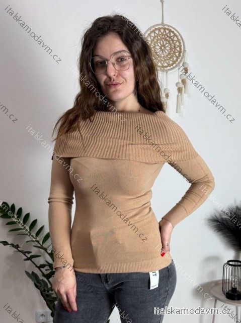 Sveter úpletový rolák dlhý rukáv dámsky (S/M ONE SIZE) TALIANSKA MÓDA IMM22FD5813/DR camel hnedá S/M