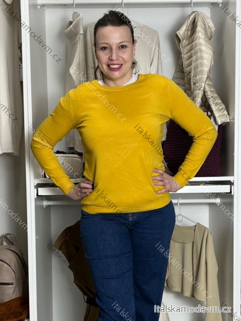 Svetr úpletový dlouhý rukáv dámský (S/M/L ONE SIZE) ITALSKá MóDA IMM22Fd5816/DU
