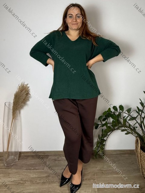 Svetr dlouhý rukáv dámské nadrozměr (56/58 ONE SIZE) ITALSKÁ MÓDA IM424552/DU