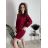 Šaty krátké teplé dlouhý rukáv dámské (S/M/L ONE SIZE) ITALSKÁ MÓDA IMD25225
