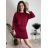 Šaty krátké teplé dlouhý rukáv dámské (S/M/L ONE SIZE) ITALSKÁ MÓDA IMD25225