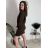 Šaty krátké teplé dlouhý rukáv dámské (S/M/L ONE SIZE) ITALSKÁ MÓDA IMD25225