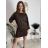 Šaty krátké teplé dlouhý rukáv dámské (S/M/L ONE SIZE) ITALSKÁ MÓDA IMD25225