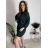 Šaty krátké teplé dlouhý rukáv dámské (S/M/L ONE SIZE) ITALSKÁ MÓDA IMD25225