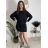 Šaty krátké teplé dlouhý rukáv dámské (S/M/L ONE SIZE) ITALSKÁ MÓDA IMD25225