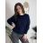 Svetr pletený dlouhý rukáv dámský nadrozměr KARA (42/44/46 ONE SIZE) TURECKÁ MÓDA TM9251111