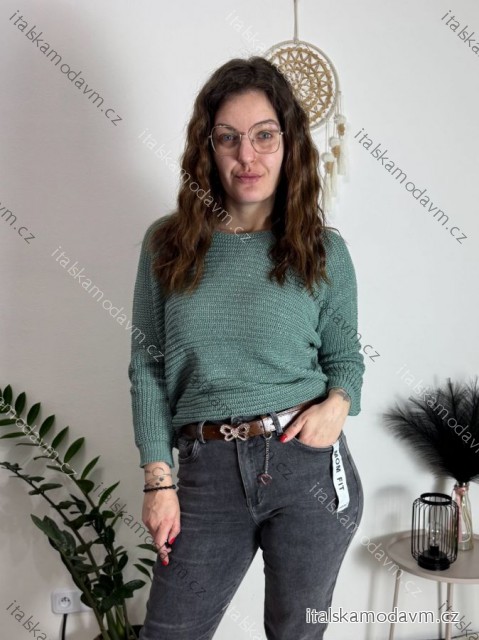 Svetr pletený dlouhý netopýří rukáv dámský (UNI S-L) TURECKÁ MÓDA TM922STAR/DR