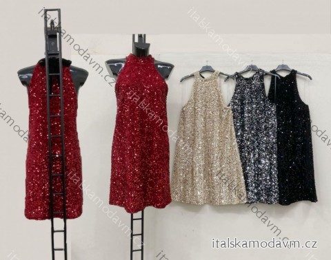 Šaty společenské elegantní třpytivé bez rukávů dámské (XS/S/M ONE SIZE) ITALSKÁ MÓDA IMM25M24711
