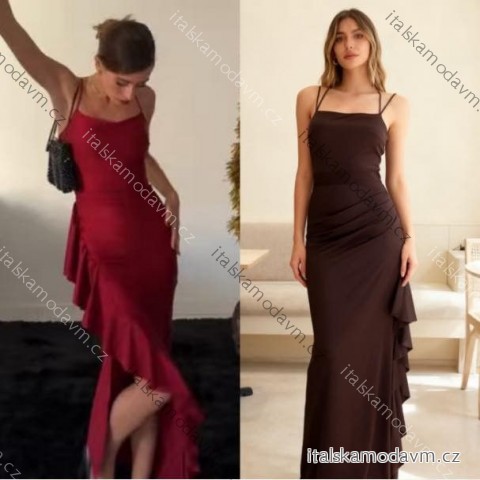 Šaty společenské elegantní na ramínka dámské (XS/S/M ONE SIZE) ITALSKÁ MÓDA IMM25M44255