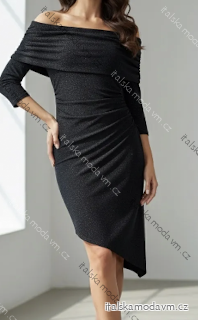 Šaty elegantní dlouhý rukáv dámské (S/M/L ONE SIZE) ITALSKÁ MÓDA IMPLI258266