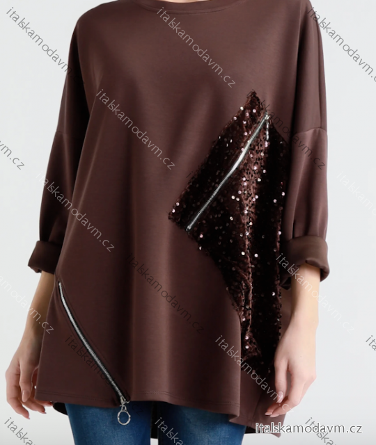 Tunika 3/4 dlouhý rukáv dámská (S/M/L ONE SIZE) ITALSKÁ MÓDA IMPLI2507441