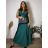Šaty elegantné dlouhé bez rukávu rukávu dámske SARA (M/L/XL ONE SIZE) TALIANSKA MóDA IM4251146/DUR M/L/XL tmavo smaragdová