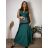 Šaty elegantné dlouhé bez rukávu rukávu dámske SARA (M/L/XL ONE SIZE) TALIANSKA MóDA IM4251146/DUR M/L/XL tmavo smaragdová