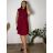 Šaty elegantné spoločenské krátky rukáv dámske nadrozmer (42-54) POLSKÁ MÓDA PMF251112/DR 46 vínová