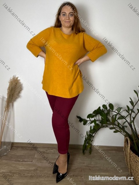 Svetr úpletový dlouhý rukáv dámský nadrozměr (54/56 /58 ONE SIZE) ITALSKÁ MÓDA IMC25516/DUR