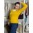 Svetr úpletový na knoflíky  dlouhý rukáv dámský SANDY (S/M/L) ITALSKÁ MODA IMM255818-18/DUR S/M/L žlutá hořčicová