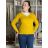 Svetr úpletový na knoflíky  dlouhý rukáv dámský SANDY (S/M/L) ITALSKÁ MODA IMM255818-18/DUR S/M/L žlutá hořčicová